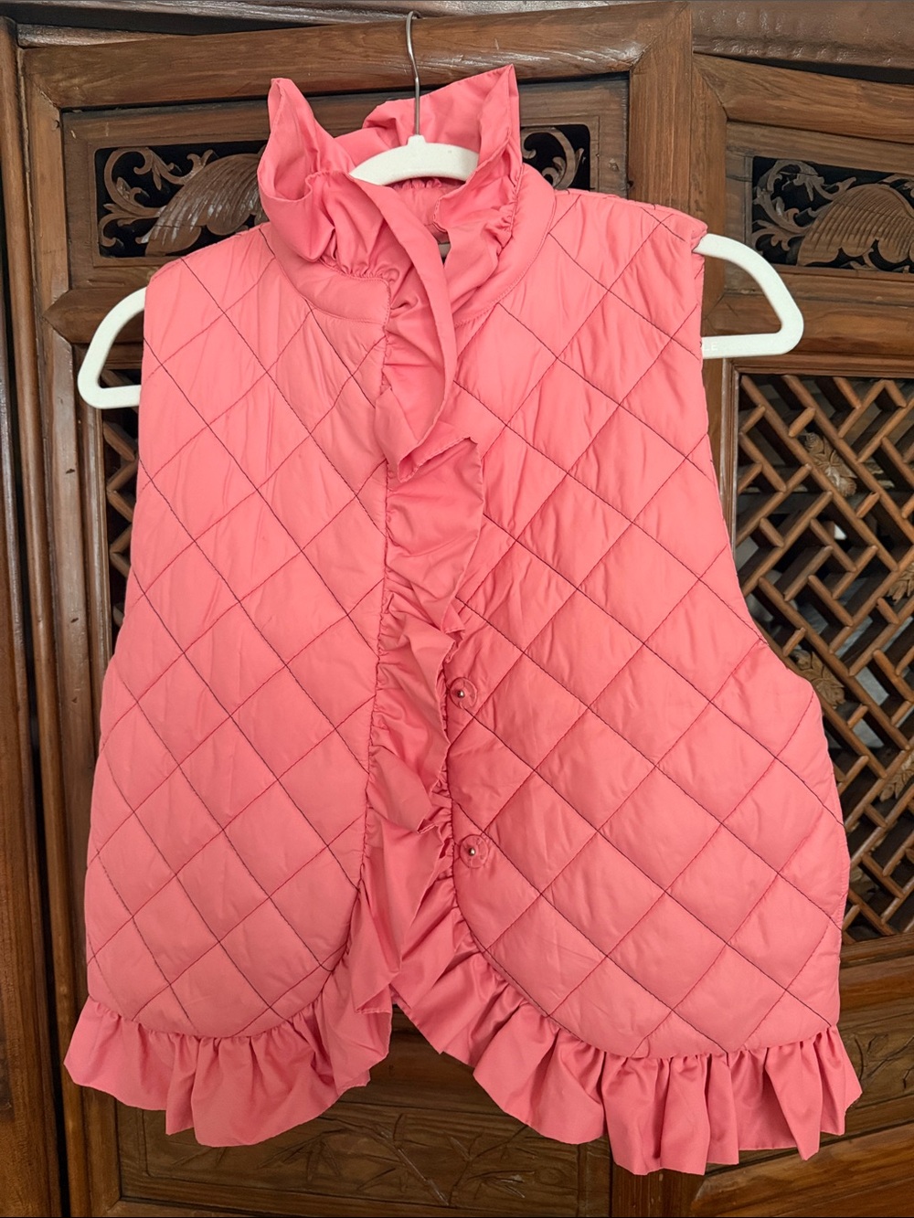 Clare V. Pink Quilted Jacket with Green Label